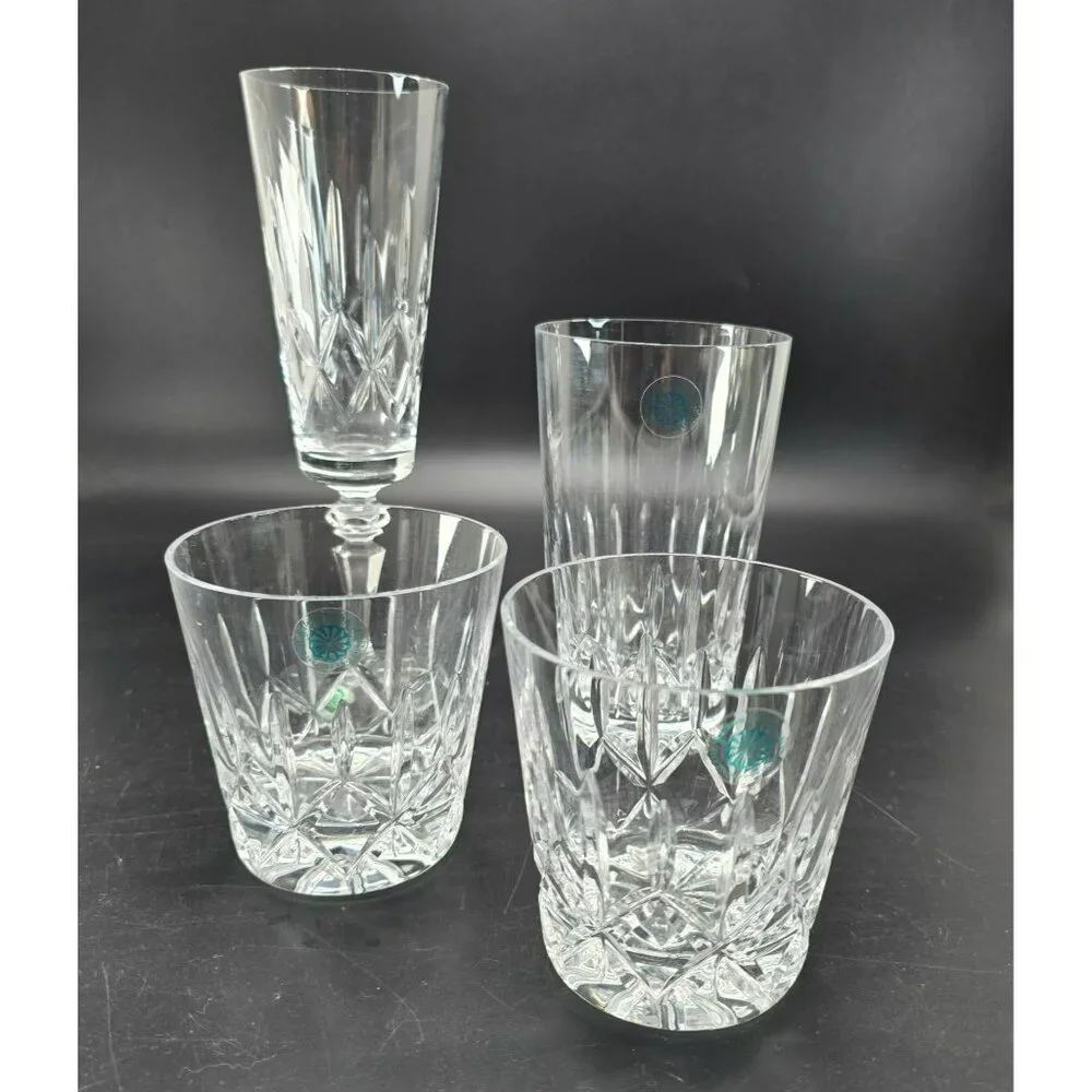 Galway Irish Crystal Assorted Glassware Set Of 4 Champagne High Low Ball DH1372